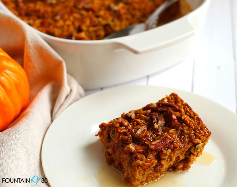 Pumpkin Pie Oatmeal bake fountainof30