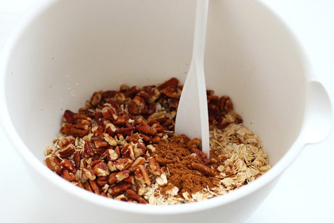 Pumpkin Pie Oatmeal Baked first step mix dry ingredients