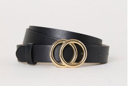 black with gold Belt