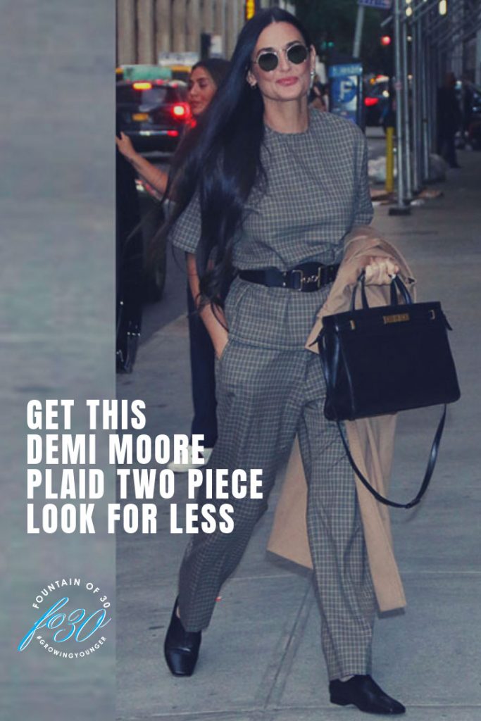 How To Get This Demi Moore Two Piece Plaid Look For Less - fountainof30.com