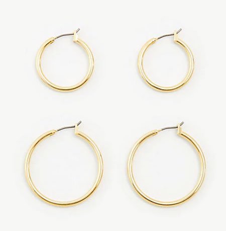 Gold Hoop Earring Set Nina Dobrev Dior look for less fountainof30