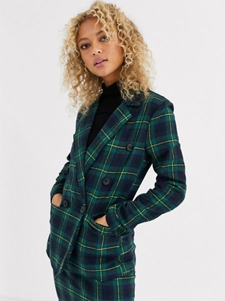 double breasted plaid blazer fountainof30
