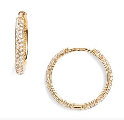 Kate Middleton look for less Small Pavé Hoop Earrings