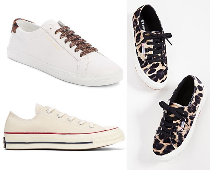 sneaker styles low tops saint laurent white superga animal print Chuck Taylor