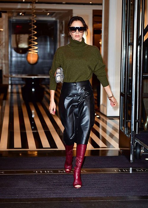 fall colors Victoria Beckham In Olive Green