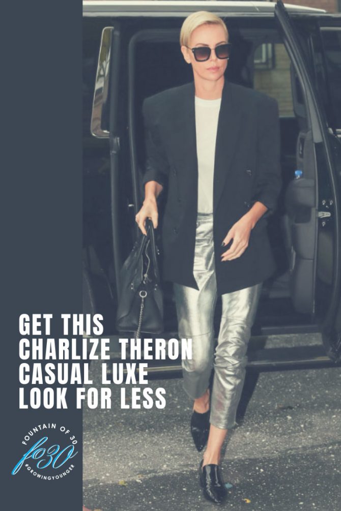 charlize theron casual luxe look for less fountainof30