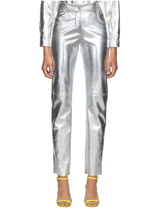 Charlize Theron Casual Luxe Look for Less silver trousers fountainof30