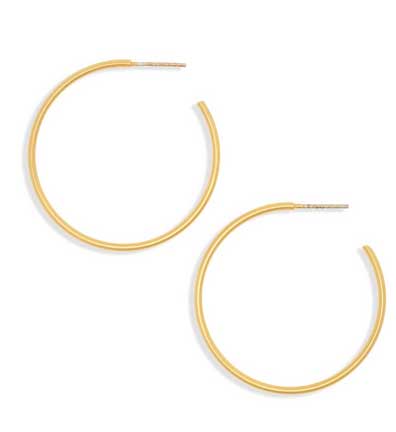 gold Medium Hoop Earrings fountainof30