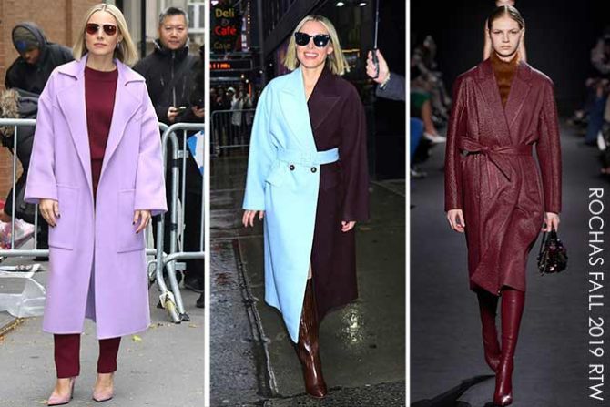 Kristen Bell designer coats rochas runway fall 19