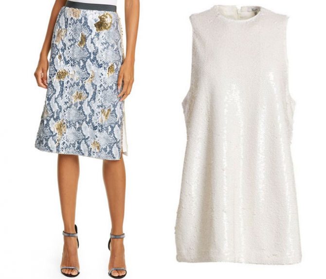 matte sequin skirt python and sequin top white fountain of 30