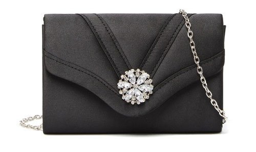 black Satin Clutch fountainof30