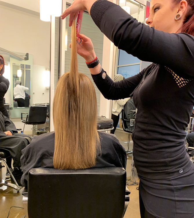  Josie Bury Sassoon Stylist cuts hair on carol calacci fountainof30