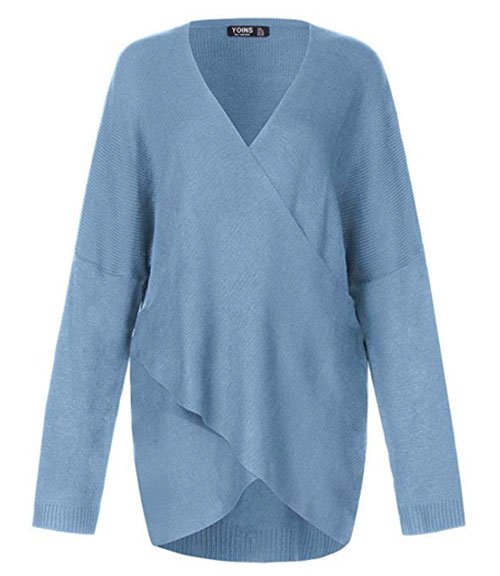 Criss-Cross front sweater blue fountanof30