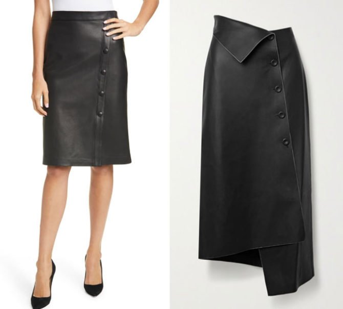 black leather pencil skirts two button side fountainof30