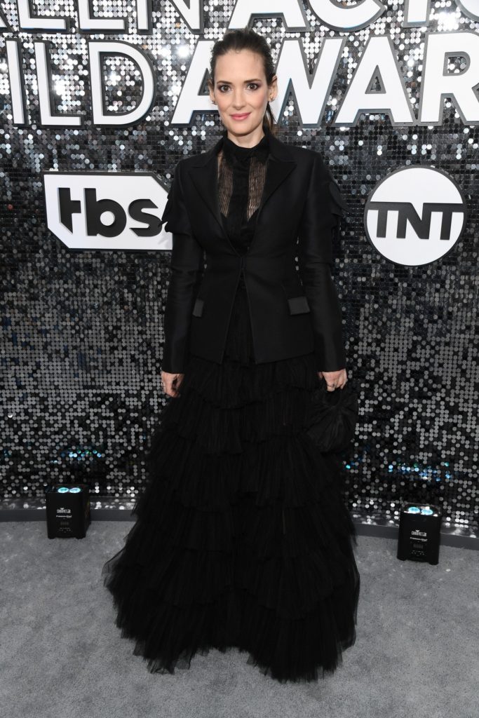 Winona Ryder in Dior Haute Couture SAG Awards 2020 red carpet