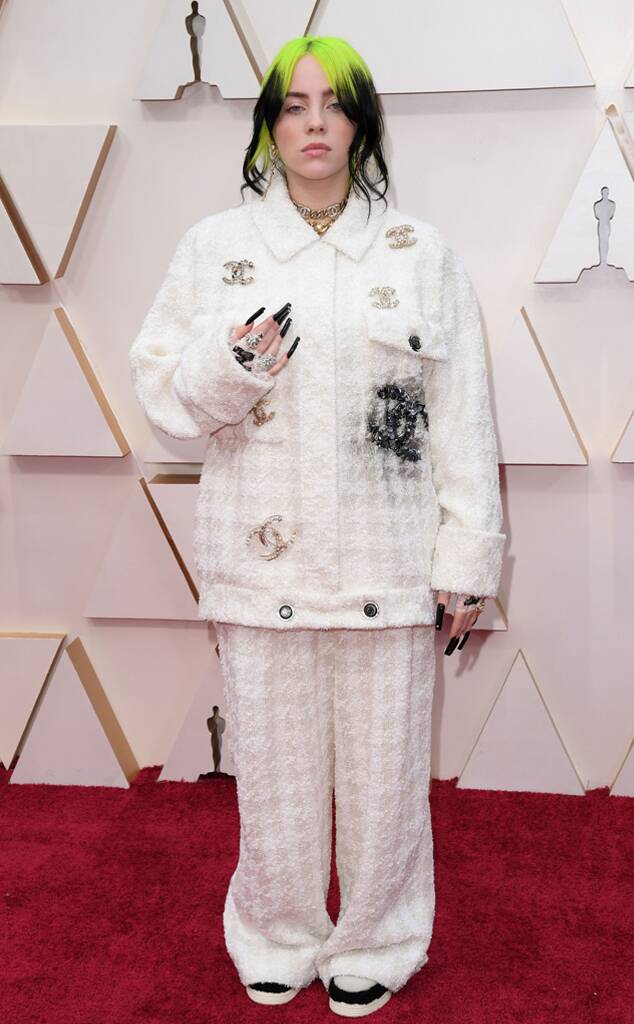 Billie Eilish in Chanel pants outfit oscars 2020