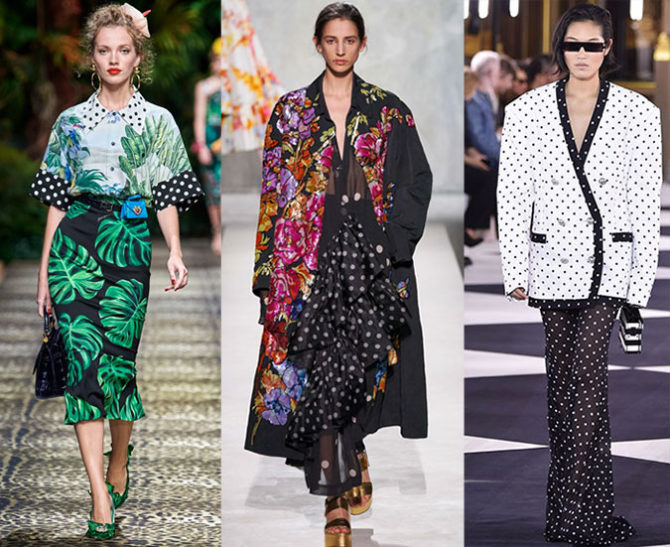 polka dots at Dolce & Gabbana, Dries Van Noten and Balmain