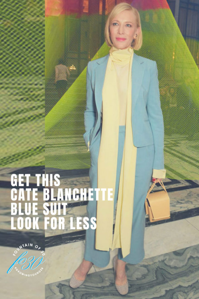 cate blanchette blue suit look for less fountainof30