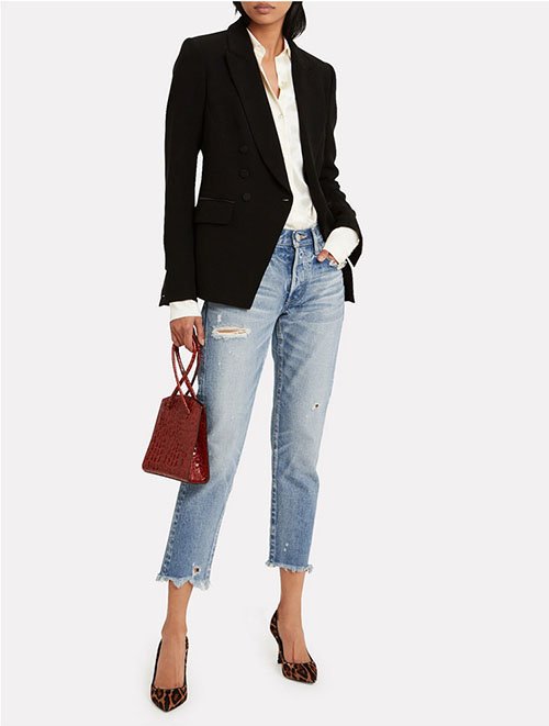 Fashion Jeans Skinny Jeans Current/elliott Current\/elliott Skinny Jeans cream-nude allover print casual look 