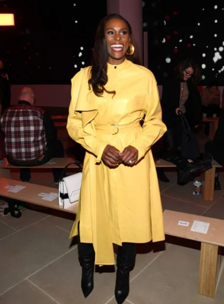 NYFW fall 2020 Issa Rae yellow leather dress Proenza Schouler