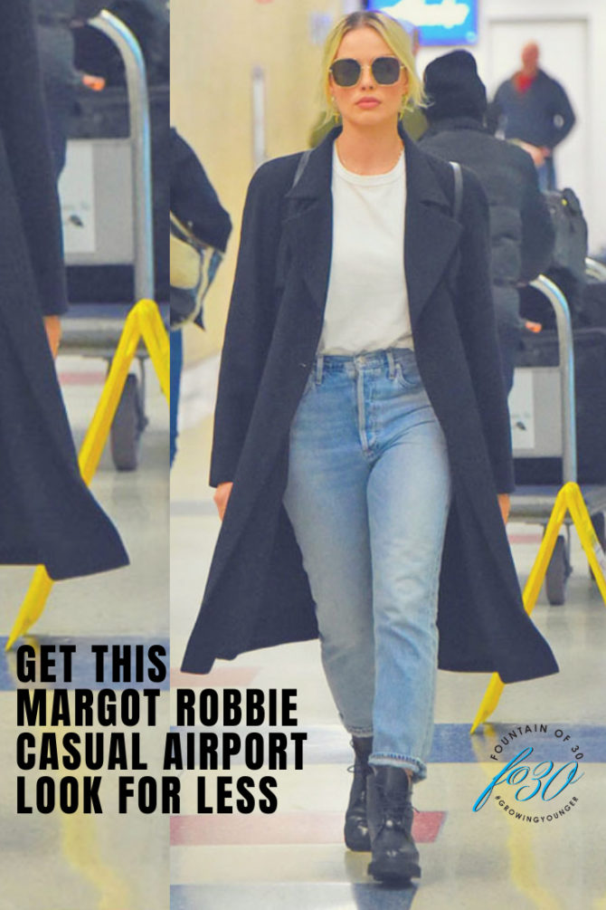 margot robbie casual airport look for less fountainof30