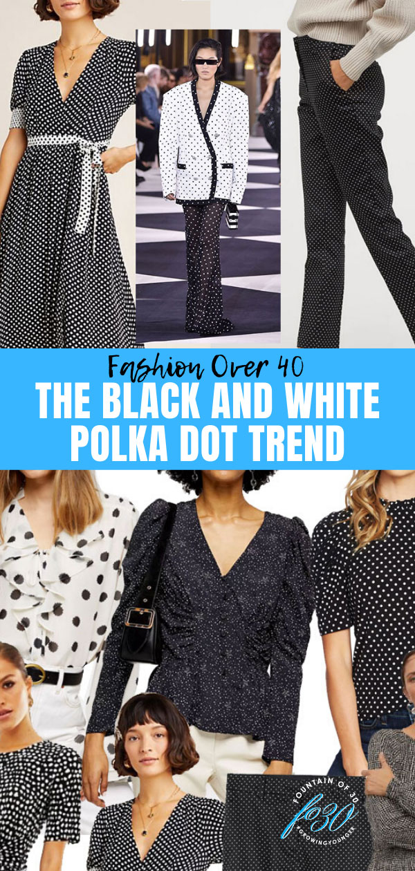 black and white polka dot trend fountainof30