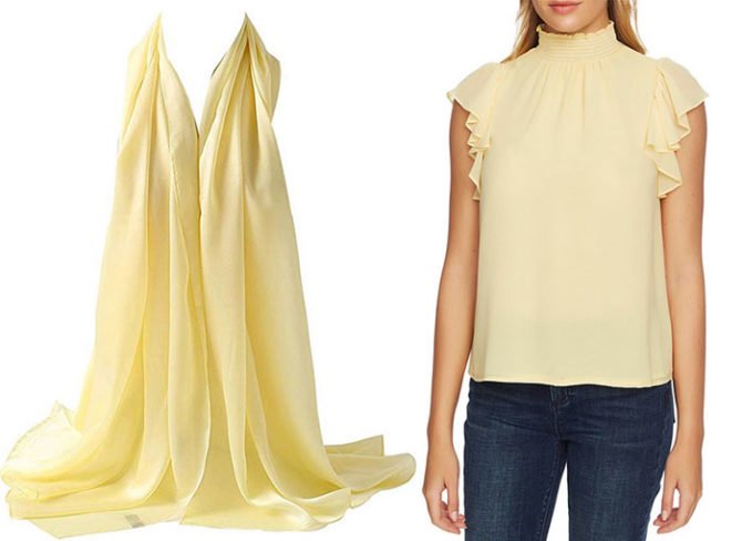light yellow scarf and blouse fountainof30