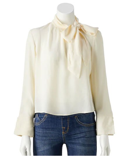 cate blanchette celebrity look Tie Neck Blouse yellow fountainof30