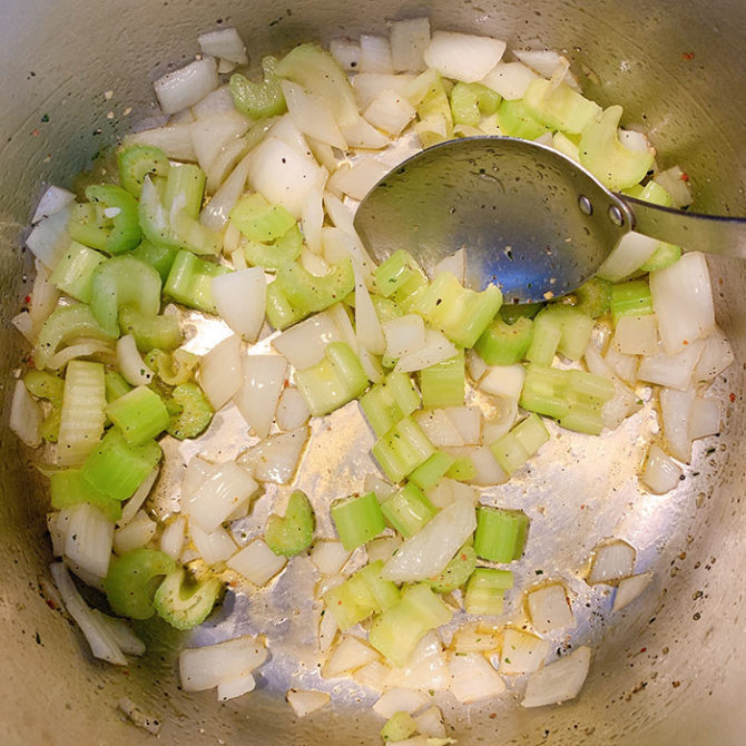 saute onion and celery seasonings