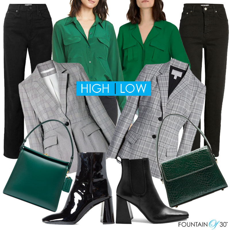 green blouse and blazer fountainof30