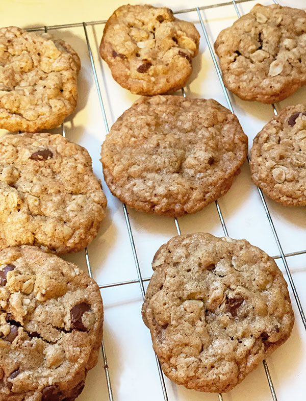 chocolate chip cookies on a rack fountainof30