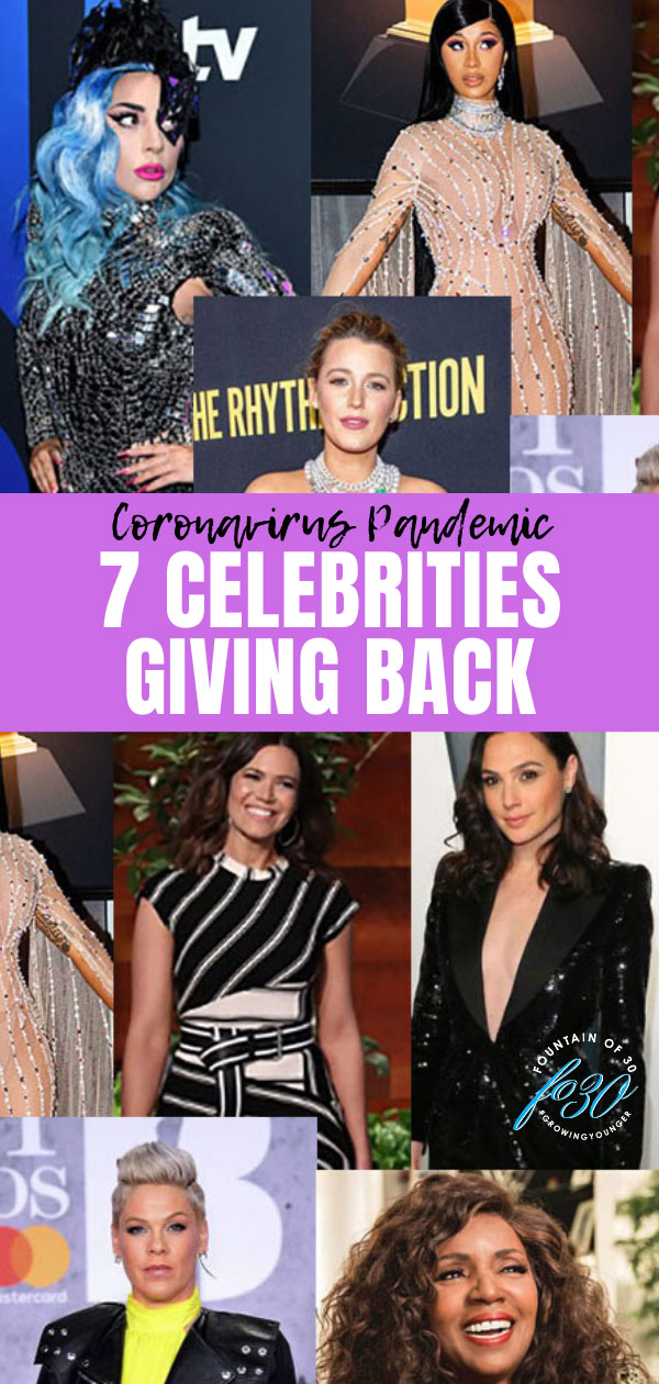 celebrities giving back pandemic fountainof30