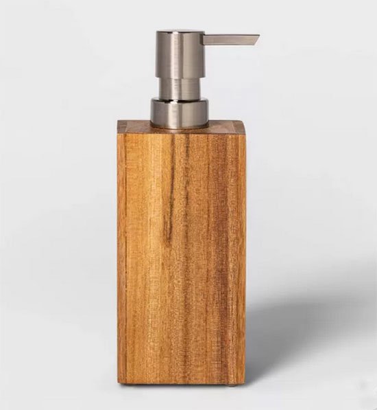 Self Care Home Goods soap dispenser wood square fountainof30