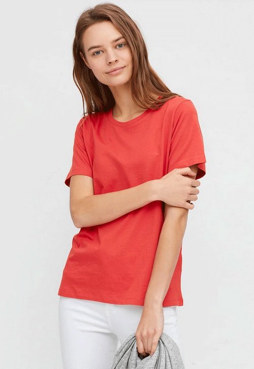 look your best for zoom bright colored T-shirt coral red