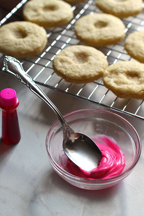 mixing white chocolate for thumbprint cookie fountainof30