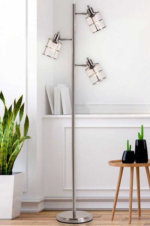 Ribbed Glass 3-Head Floor Lamp Ribbed Glass 3-Head Floor Lamp