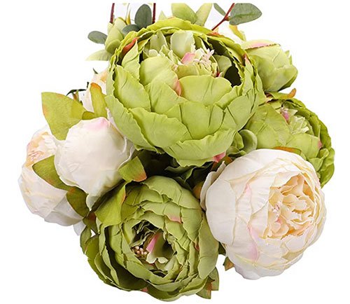 Duovlo Fake Flowers Vintage Artificial Peony Silk Flowers Artificial Peony Silk Flowers fountainof30
