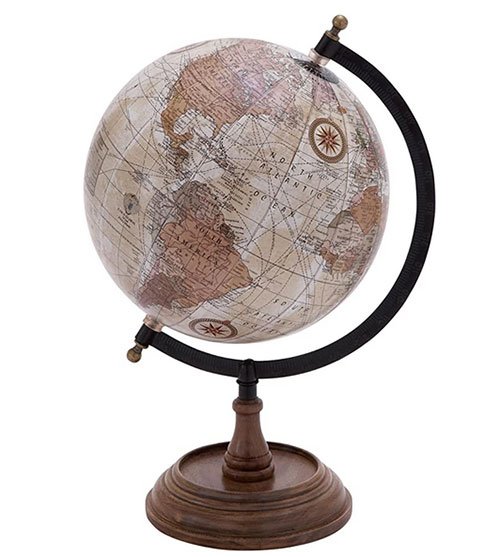 Deco 79 Traditional Wood, Metal, and Plastic Decorative Globe Decorative Globe