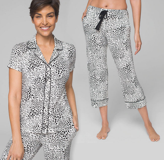 pajamas black and white animal print fountainof30