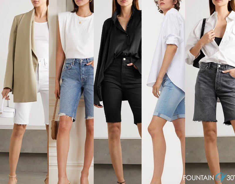 Denim bermuda on sale shorts outfit