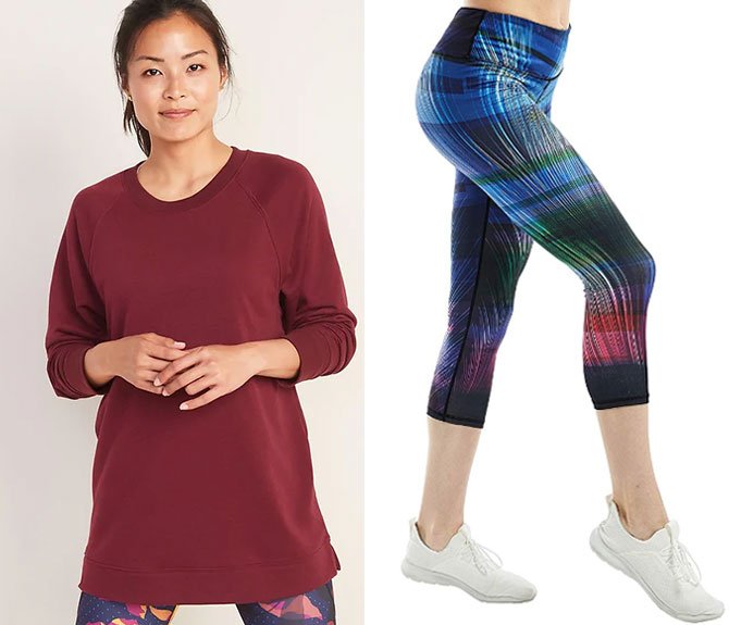 athleisure wear tunic and cropped leggings fountainof30