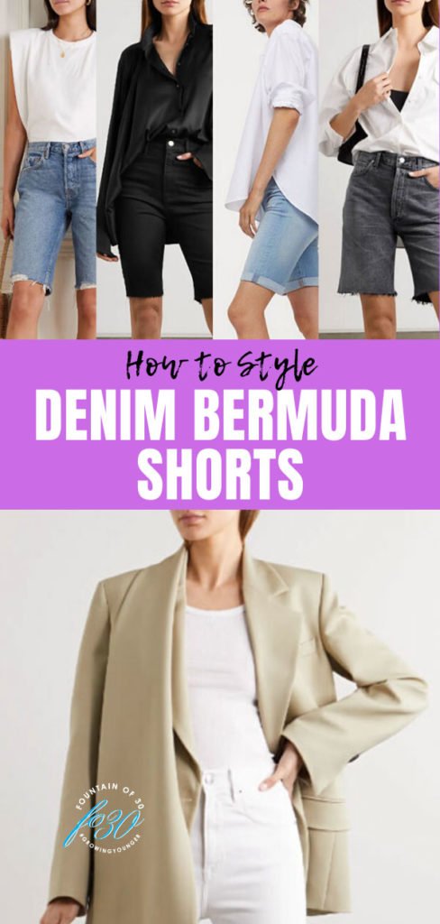 5 Fabulous Ways to Style Denim Bermuda Shorts - fountainof30.com