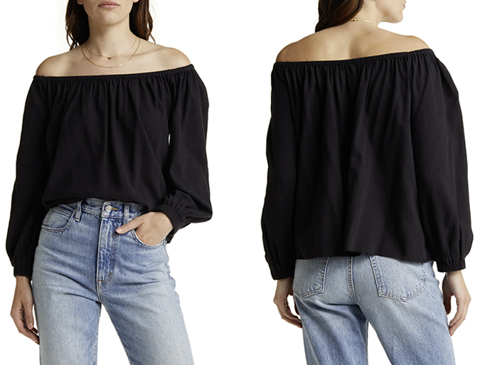 on or off the shoulder top black fountainof30