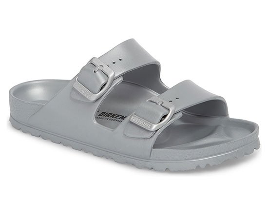 Summer 2020 Footwear Trends Slides birkenstock waterproof silver fountainof30