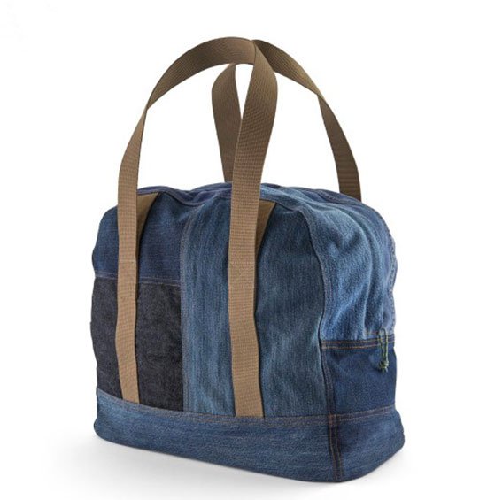 Patagonia Worn Wear® ReCrafted Overnight Bag blue denim fountainof30