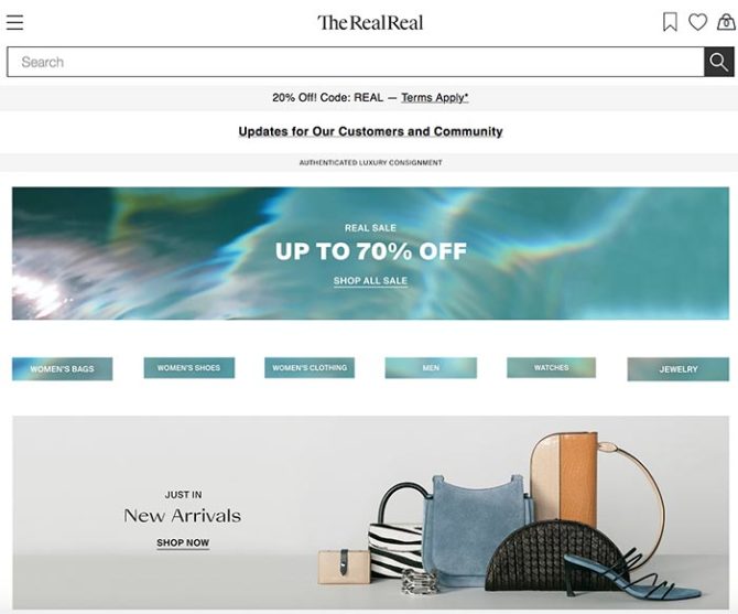 sell your clothes online the realreal screen grab fountainof30