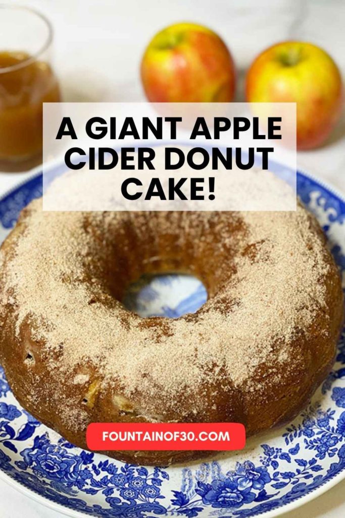 a giant apple cider donut cake fountainof30