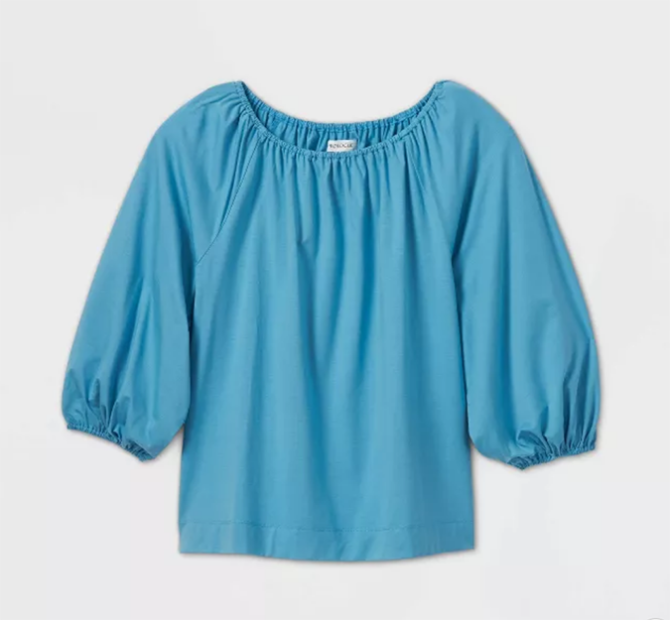 blue Balloon sleeve Blouse target fountainof30