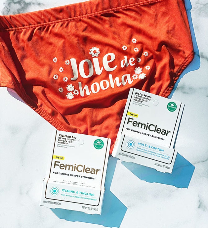 FemiClear Genital Herpes Symptom Relief orange panties 2 products