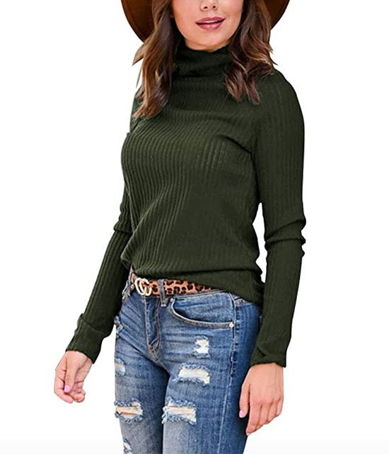 Amazon Long Sleeve Ribbed Knit Turtleneck fountainof30